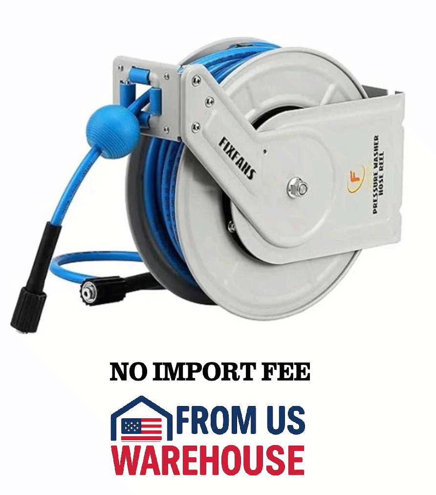 ProTool Retractable Hose Reel 60ft 1/4″ M22 Pressure Washer Auto Rewind