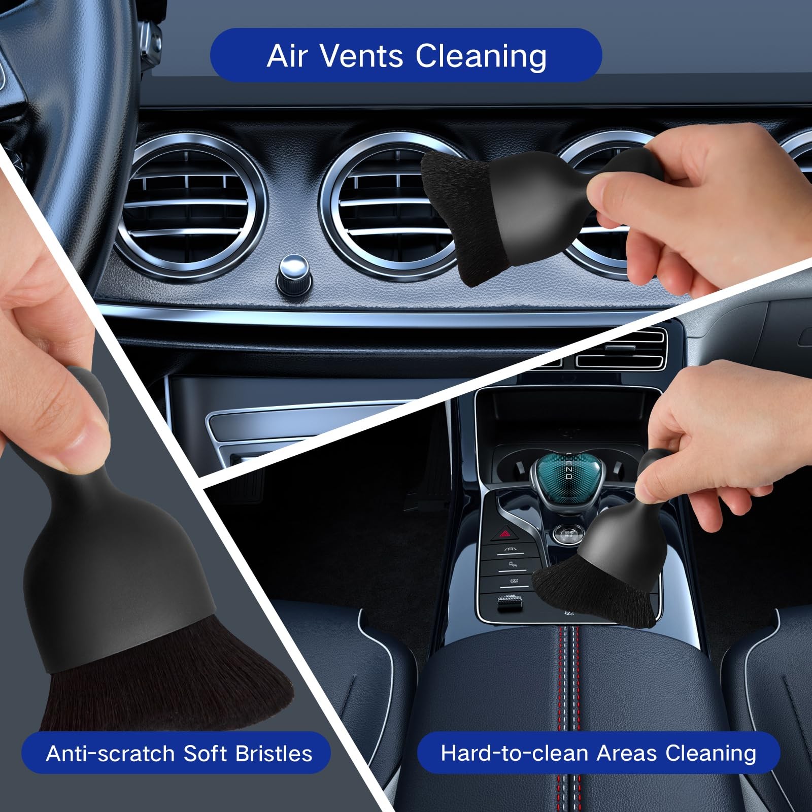 Qydipclin 10pcs Windshield Cleaning Tool Inside Car Window Cleaner Wash Blue
