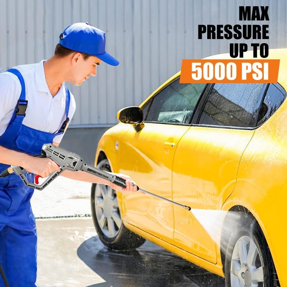 Professional 5000 PSI Pressure Washer Gun with Safety Lock and Extension Wand