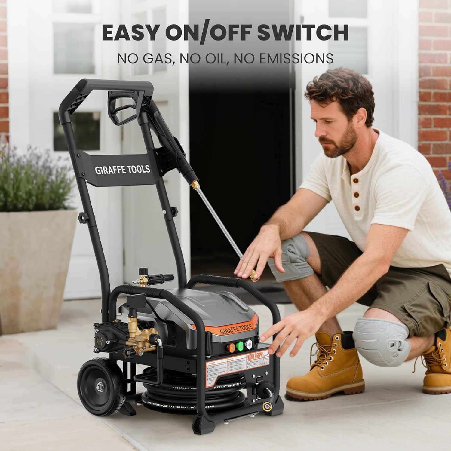 Crossfalls Retractable Pressure Washer Ultra, Max 2.6GPM 1650PSI with 1800W Brus