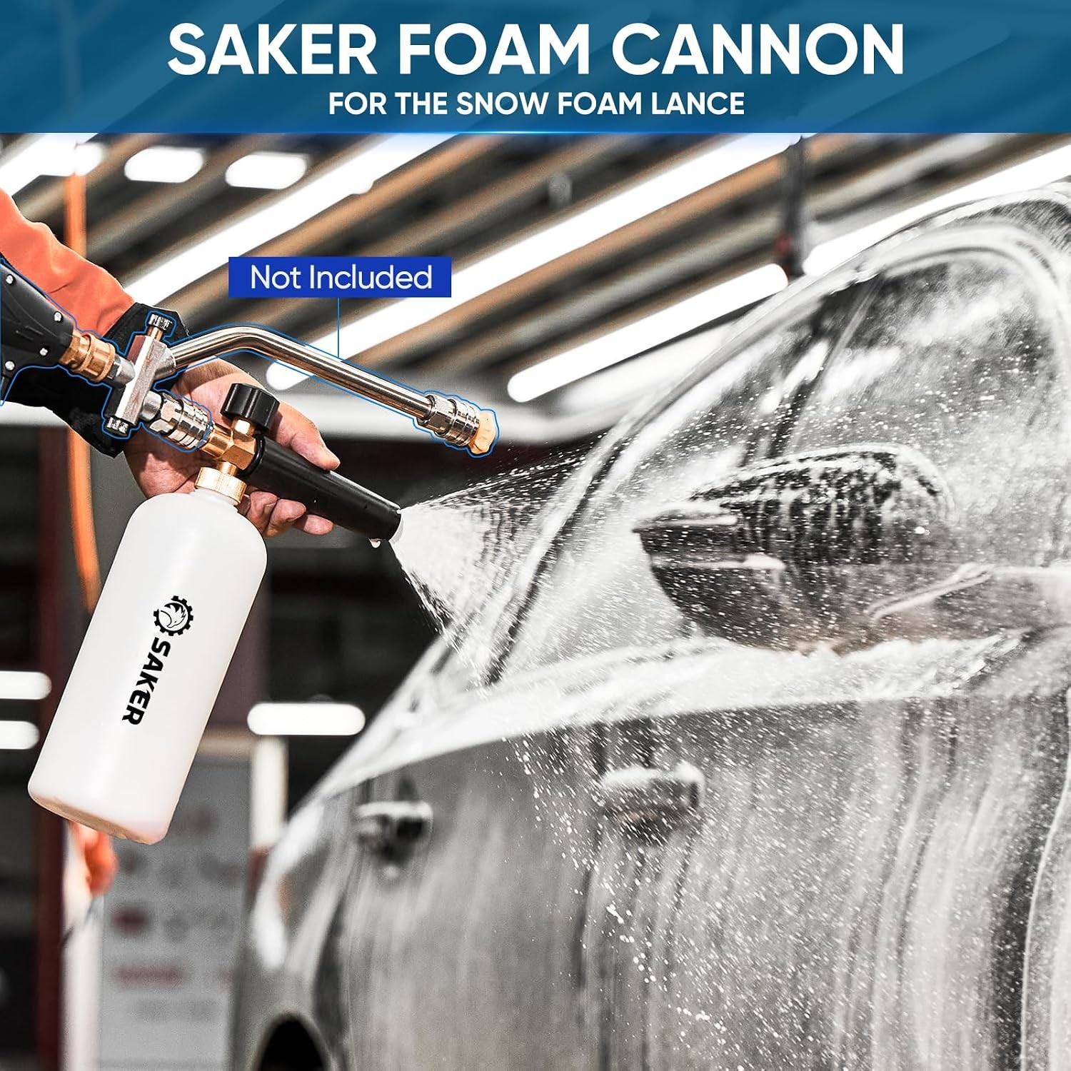 Power Washer Foam Cannon 1/4 Inch Quick Connect 5 Press Foam Lance Accessory
