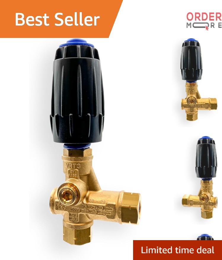 Pressure Washer Unloader Brass 3650 PSI 10.5 GPM Blue Spring Adjustable Valve
