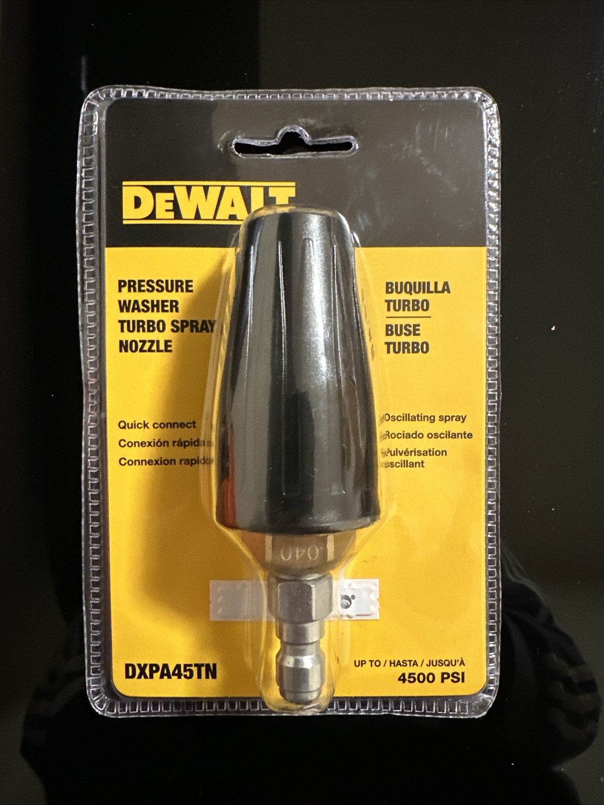 Dewalt DXPA45TN 4500 PSI Pressure Washer Turbo Spray Nozzle – New In Box