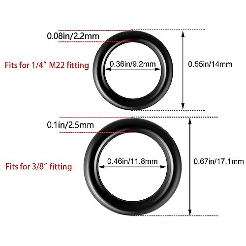 50 Pack O-Rings Power Pressure Washer Replacement for 1/4 inch, 3/8 inch, M22