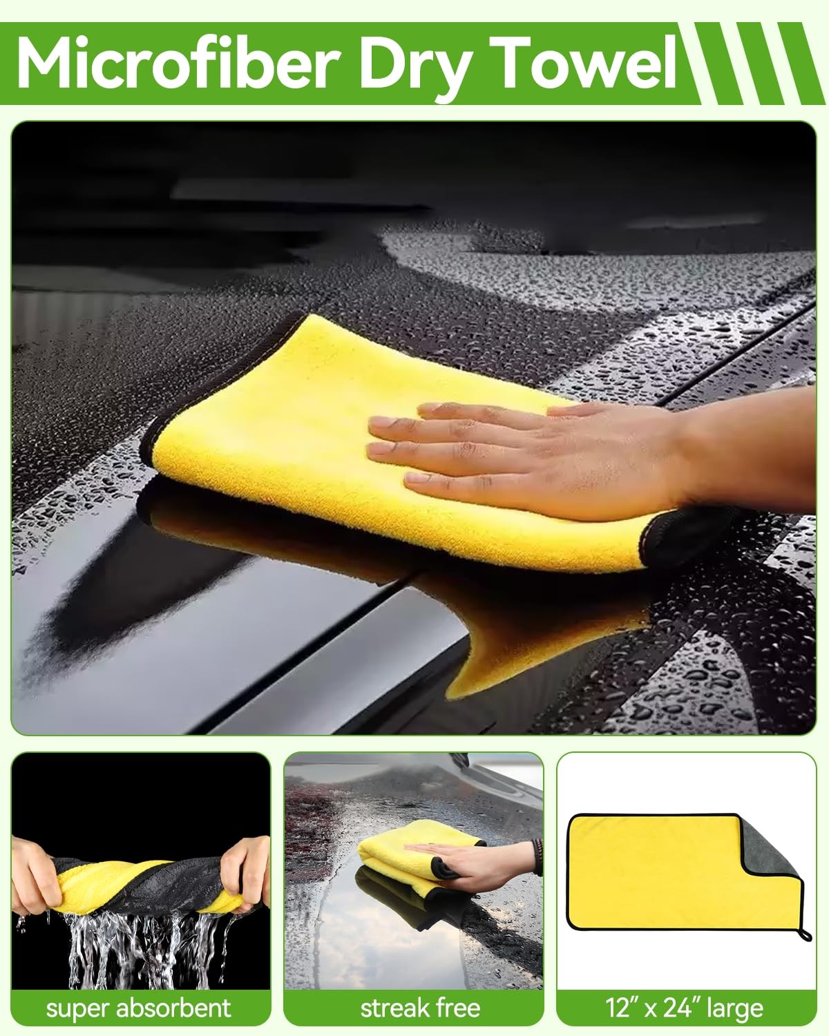 @utos 8Pcs Car Wash Kit, 62’’ Brush With Long Handle, Kit