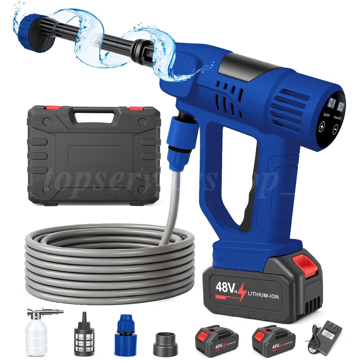 Cordless Pressure Washer 6-in-1 Foam Cannon Dual Battery Car Garden Cleaning