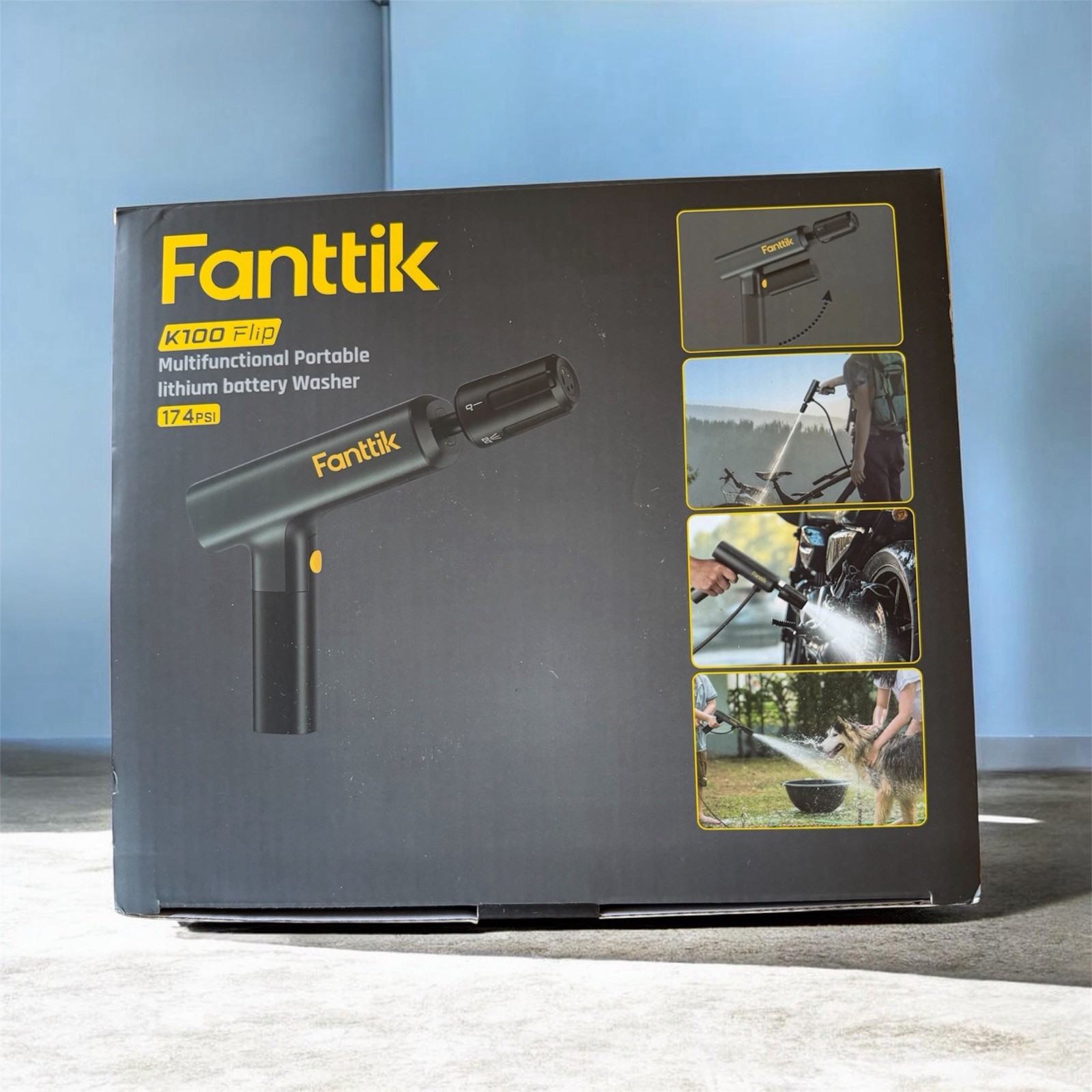 Fanttik K100 Flip Cordless Battery Cold Water Pressure Washer 174 PSI Kit