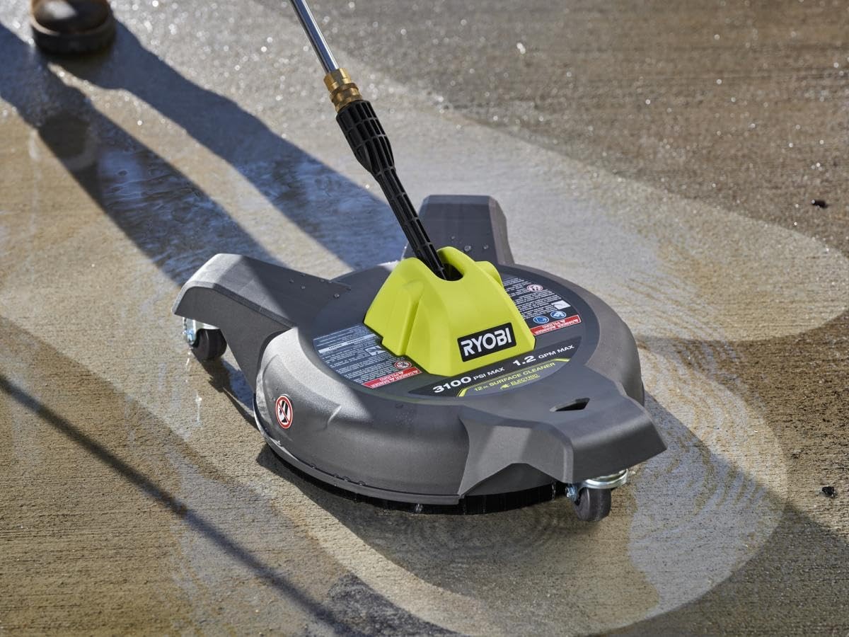 12 in. 3100 PSI Electric Pressure Washer Surface Cleaner with Caster Wheels