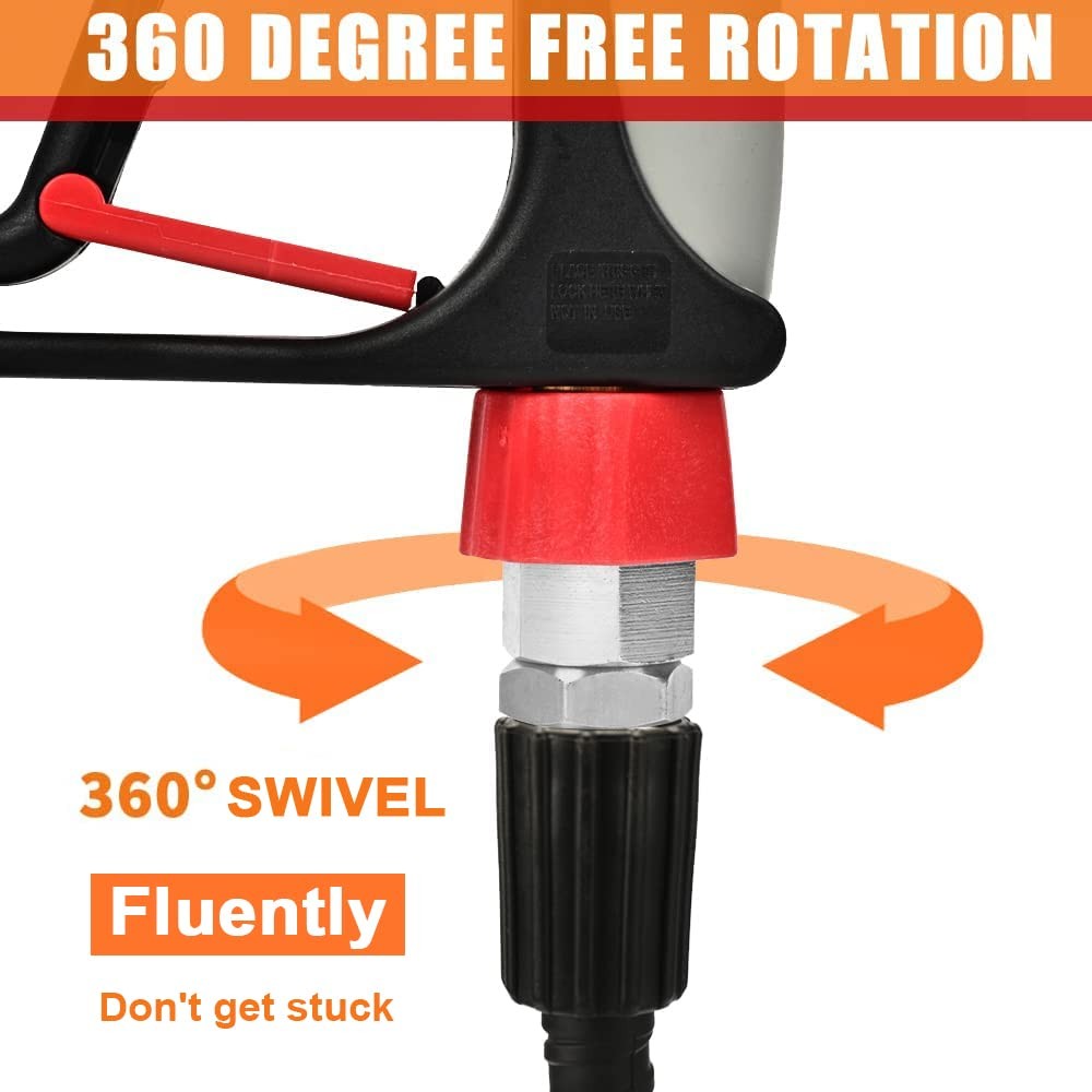 Pressure Washer Short Gun 5000 PSI 3/8 Swivel Quick Connect M2214mm/15mm 5 Tip
