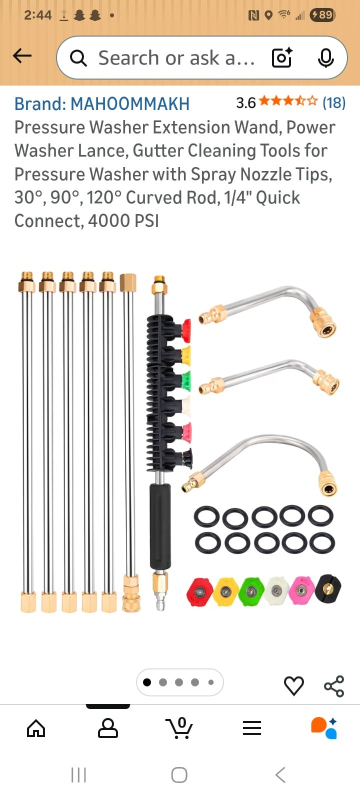 Yaegoo 4000PSI Pressure Washer Extension Wand Set