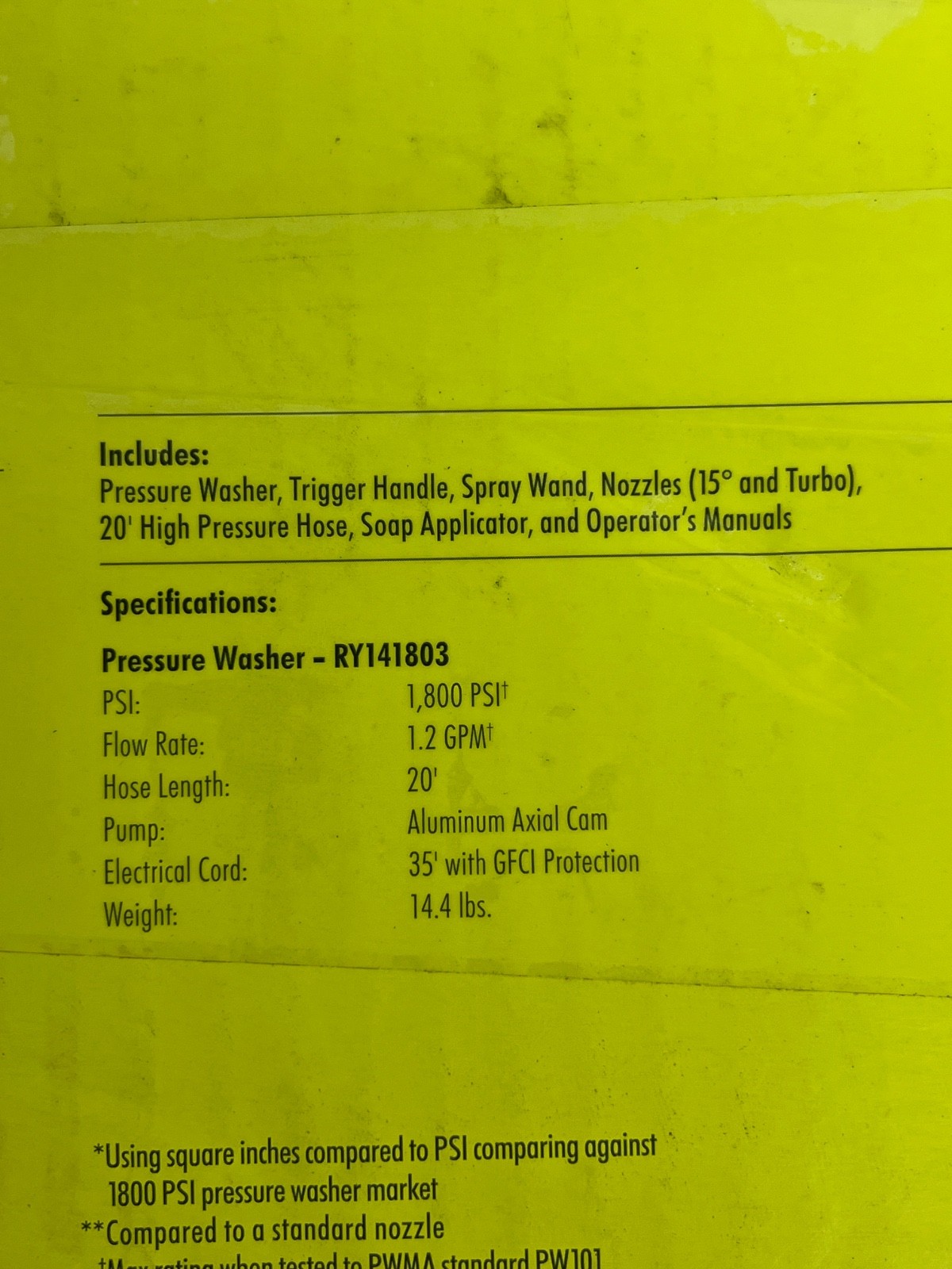 RYOBI 1800 PSI 1.2 GPM Cold Water Corded Electric Pressure Washer RY141803