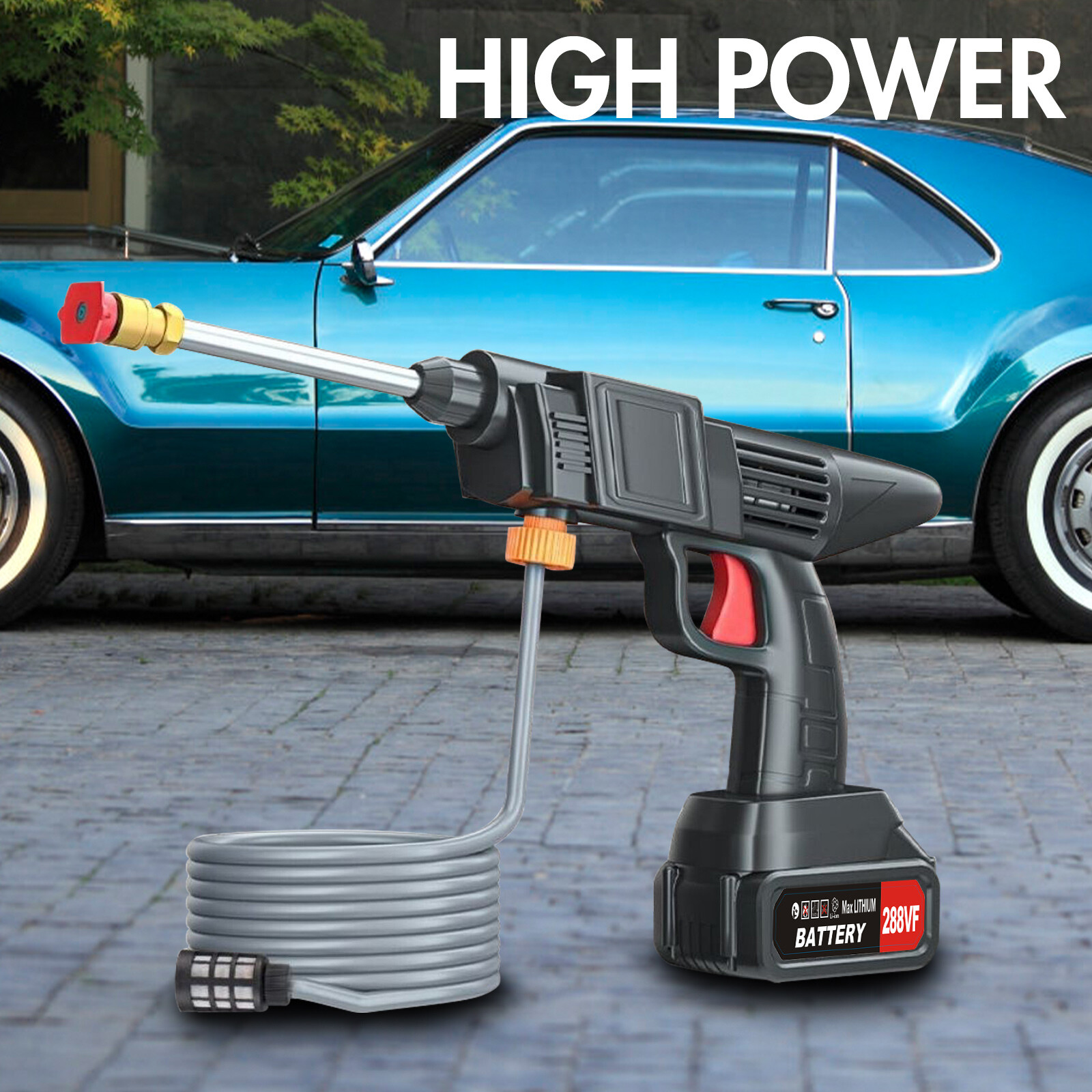 288VF Cordless Electric High Pressure Water spray gun Car Washer Cleaner Tool