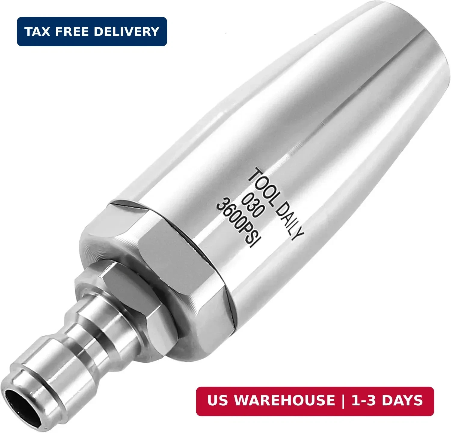 Tool Daily Turbo Nozzle Pressure Washer Stainless Steel, 360° Rotating Pressure