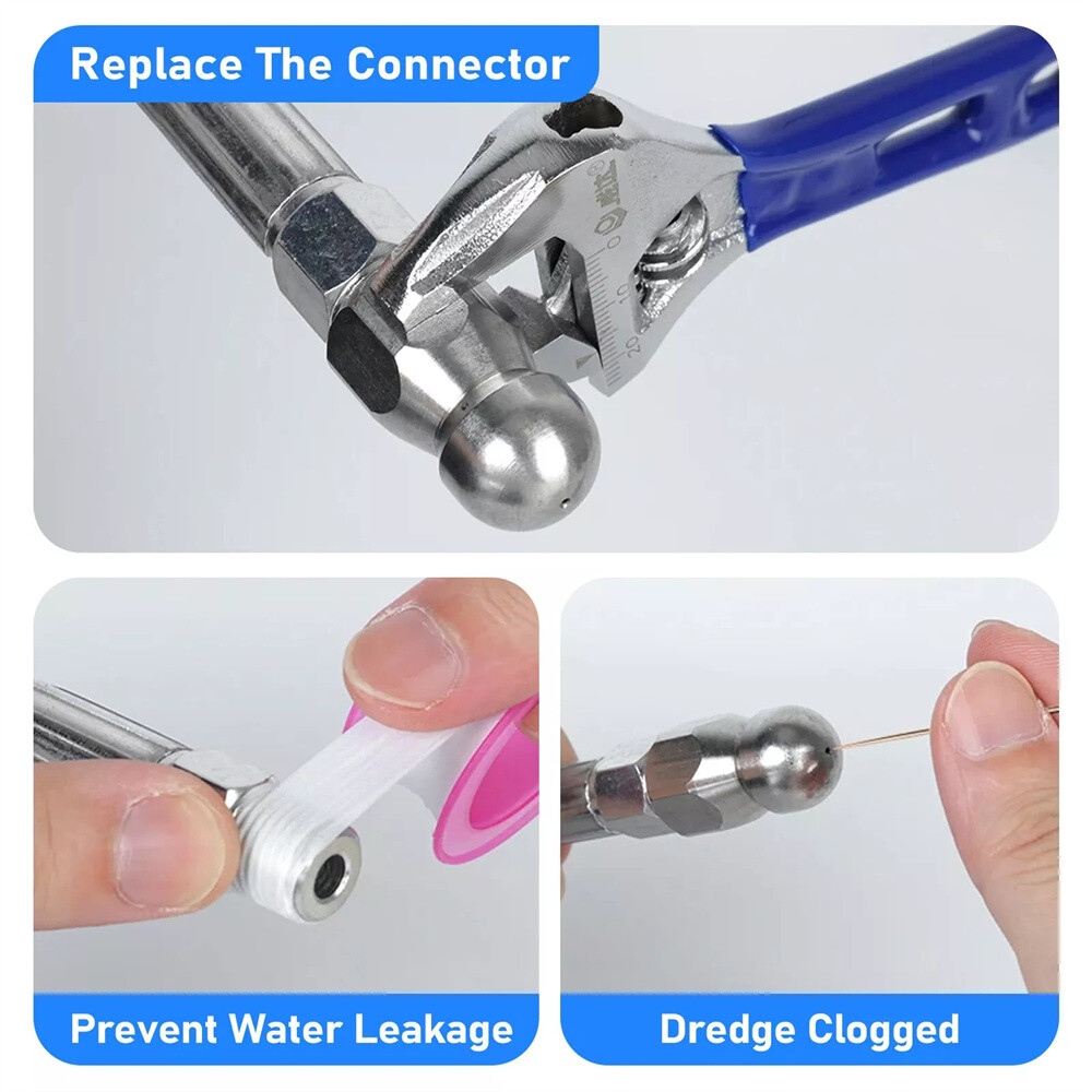3Pcs Sewer Steel Jetter Nozzle Drain Jet Pressure Washer 1/4” Quick Connect