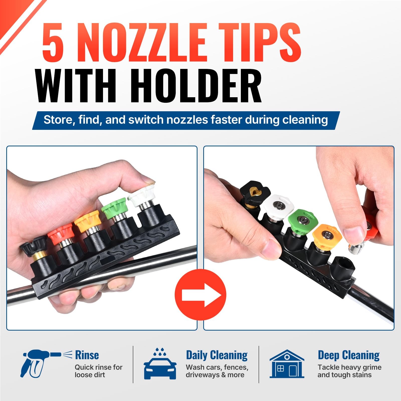 Pressure Washer Gun and Wand Kit, Full M22-14mm/M22-15mm & 3/8″ Quick Connect…