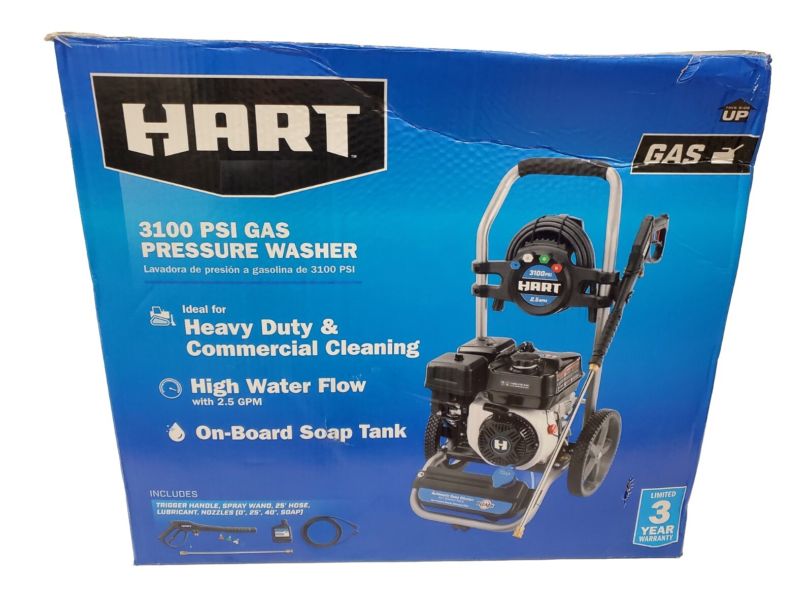 HART 3100 PSI Gas Pressure Washer – 2.5 GPM – (129269-3 KO CTRA5)