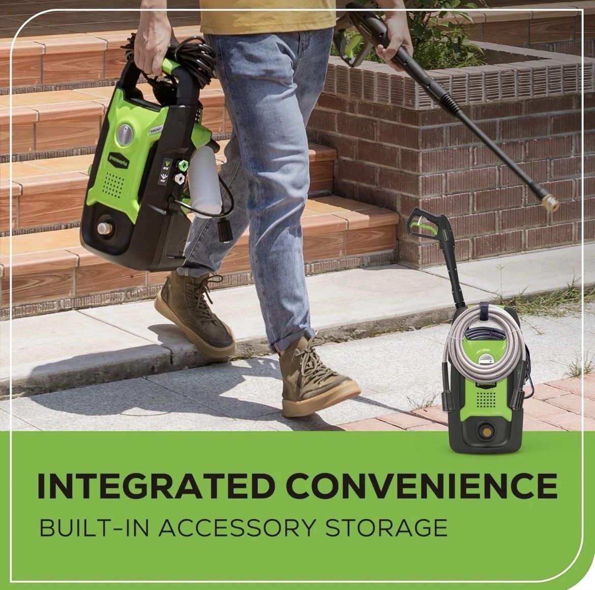 Greenworks 1600 PSI Corded Electric Pressure Washer w/ Nozzles & Hose