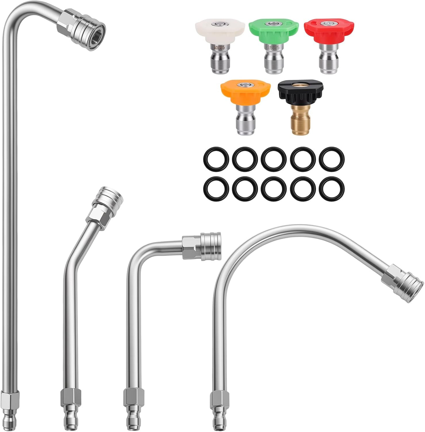 Pressure Washer Extension Wand 4000 PSI Stainless Steel – 4 Curved Rods with 1/4