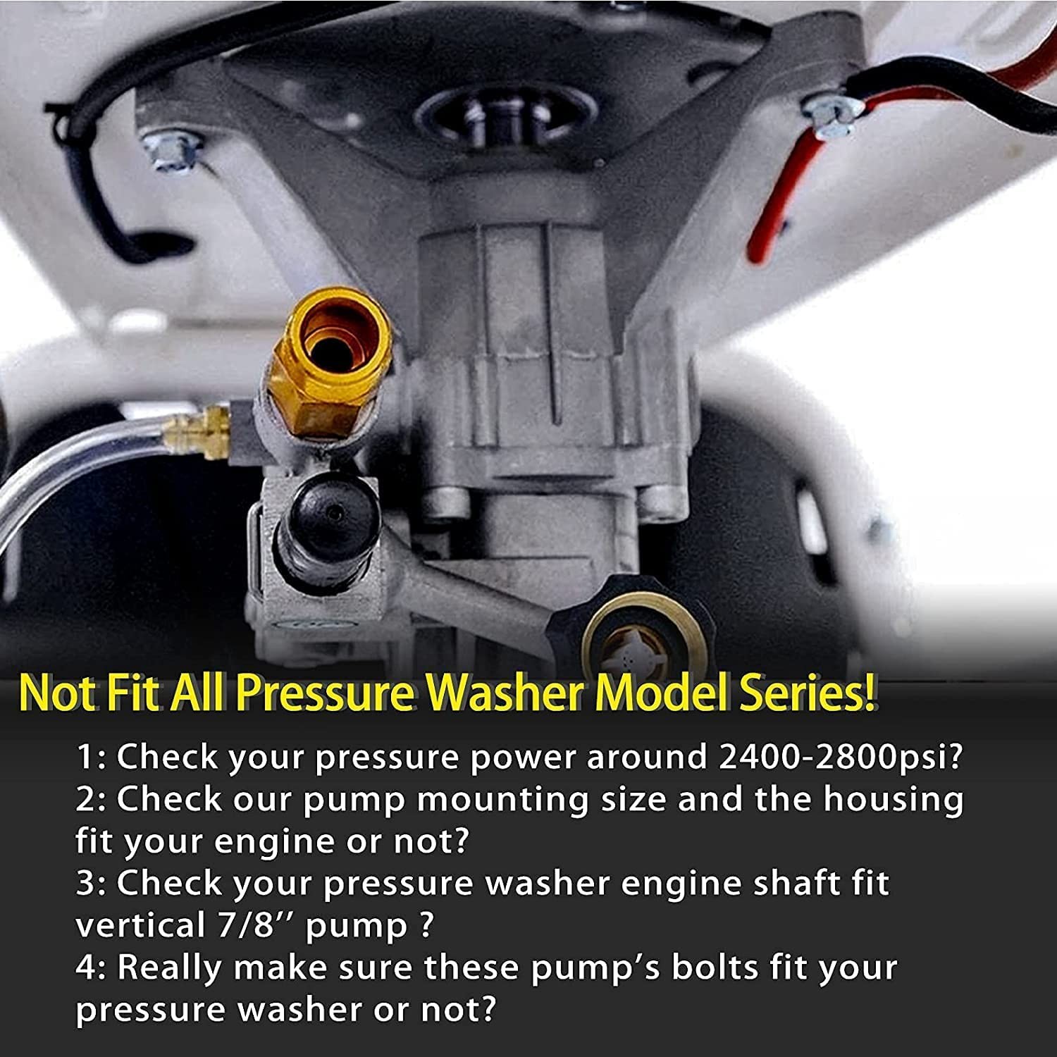 7/8” Shaft Vertical Pressure Washer Pump Replacement 24002800PSI