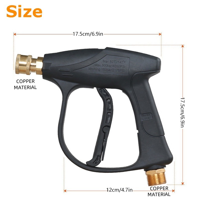 US Foam Cannon for Pressure Washer with Dual-Connector&Short Pressure Washer Gun