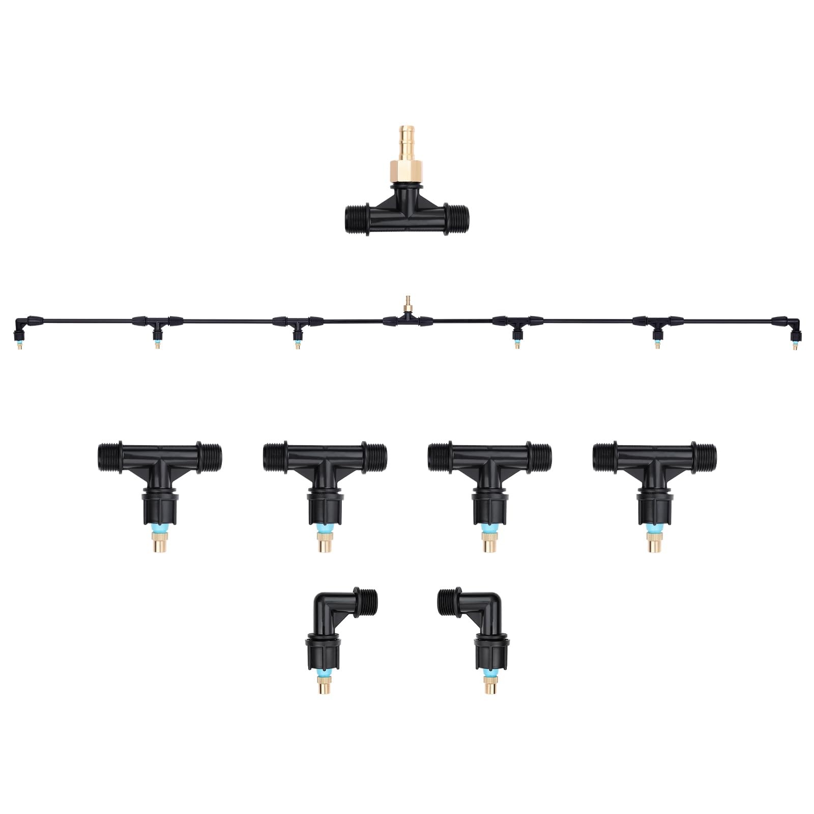 6-Nozzle Poly Boom Wand with 3/8″ Brass Fitting, 7.5 Ft. 16 inches,