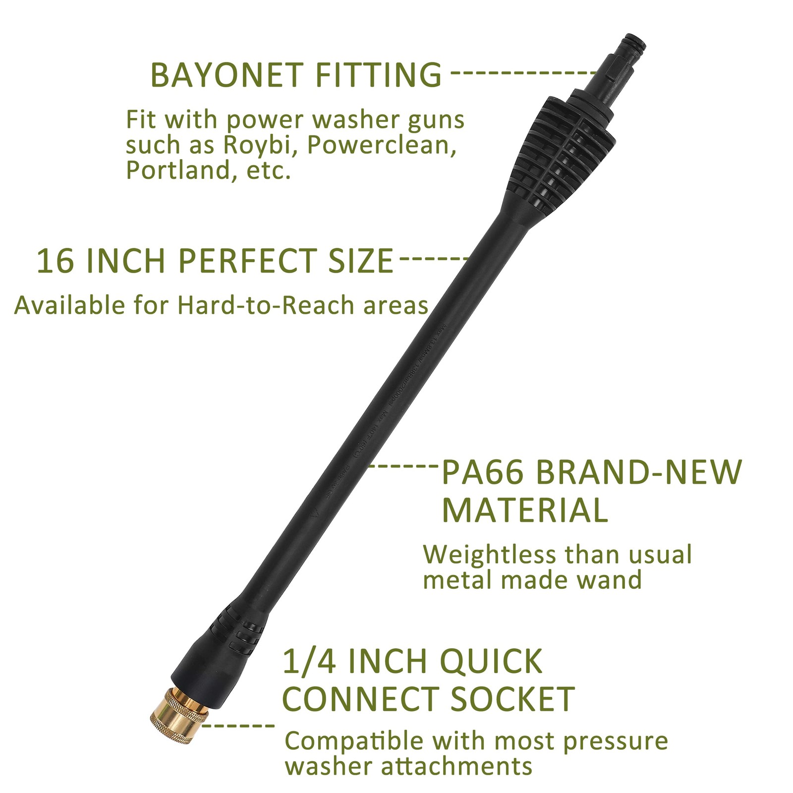 Best Pressure Washer Accessories Kit 16 Inch Power Replacement Wand with 5 Spray