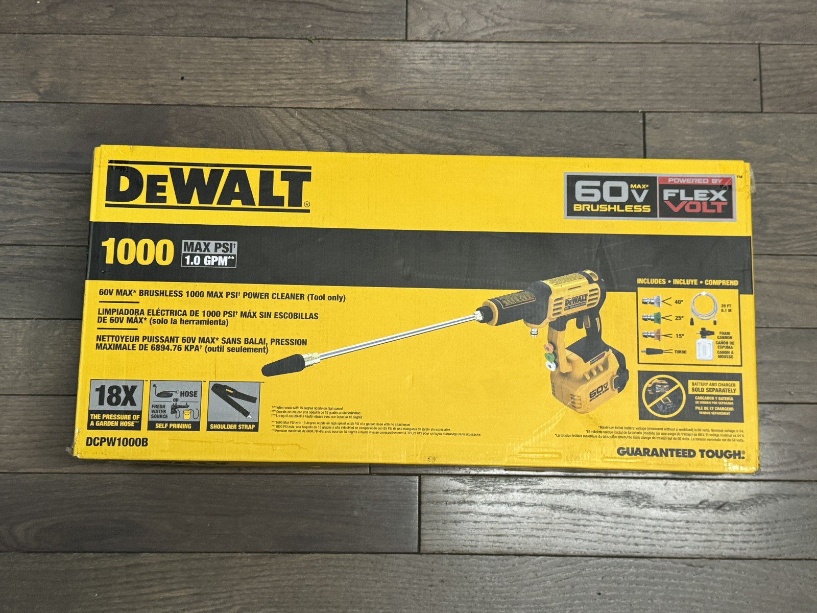 NEW DEWALT BRUSHLESS POWER CLEANER 60V MAX 1000 MAX PSI TOOL ONLY DCPW1000B
