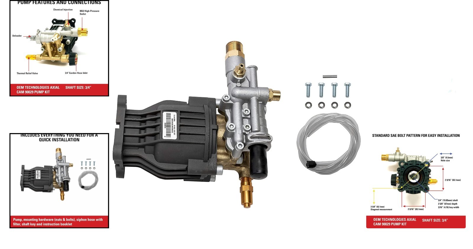 3400 PSI Replacement Pressure Washer Pump Kit – Easy Install, Compatible 2.5 GPM