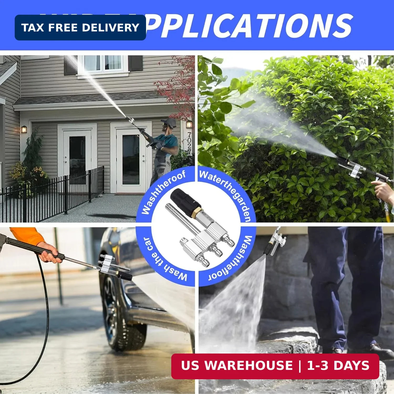 Three-in-one Adjustable Downstream Soft Wash Nozzle, M5 Twist Nozzle soft wash s
