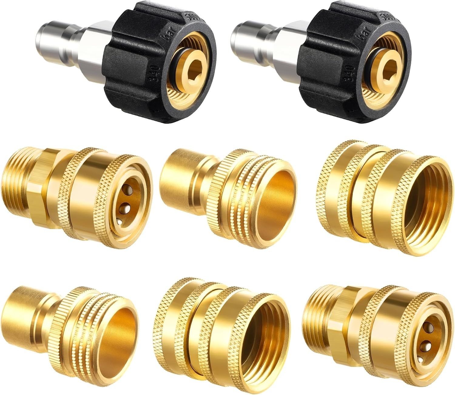 Pressure Washer Adapter Set, Quick Disconnect Kit, M22 14 mm 8 Sets Brass