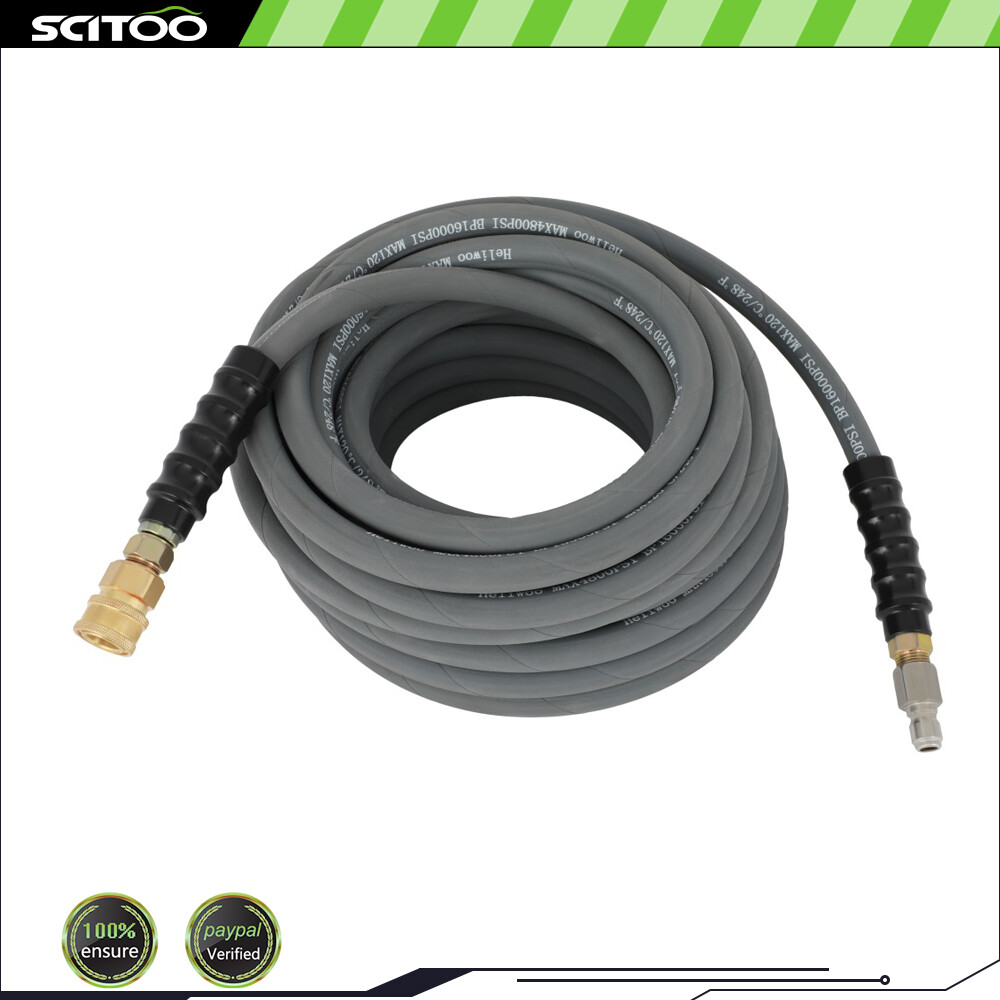 3/8″ 100ft 4000PSI Pressure Washer Hose Non-Marking Gray With Couplers New