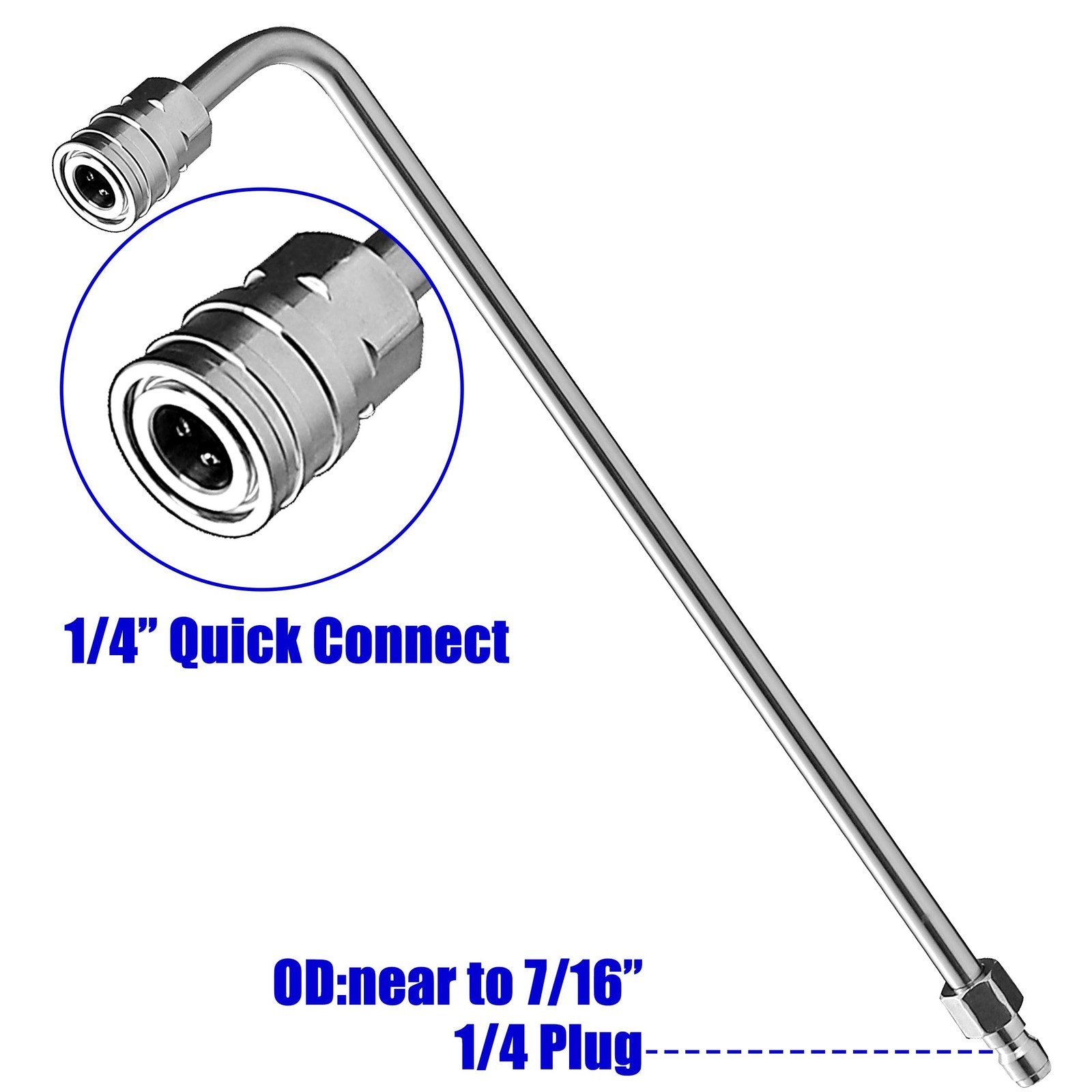 M Mingle Pressure Washer Wand Extension, 90 Degree Curved Angled, Unde