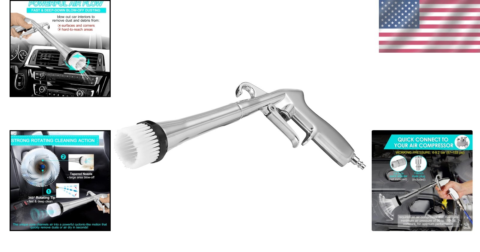 Car Cleaning Gun High Pressure Car Cleaning Tool Air Blow Gun Car Detailing Kit