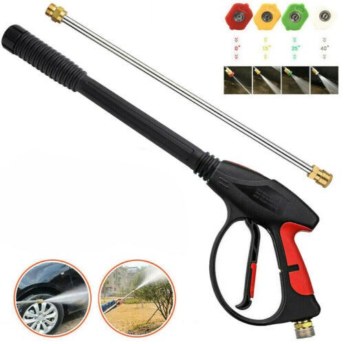 High Pressure Power Washer Spray Gun Wand Lance 1/4” Nozzle Tips Hose Kit M22