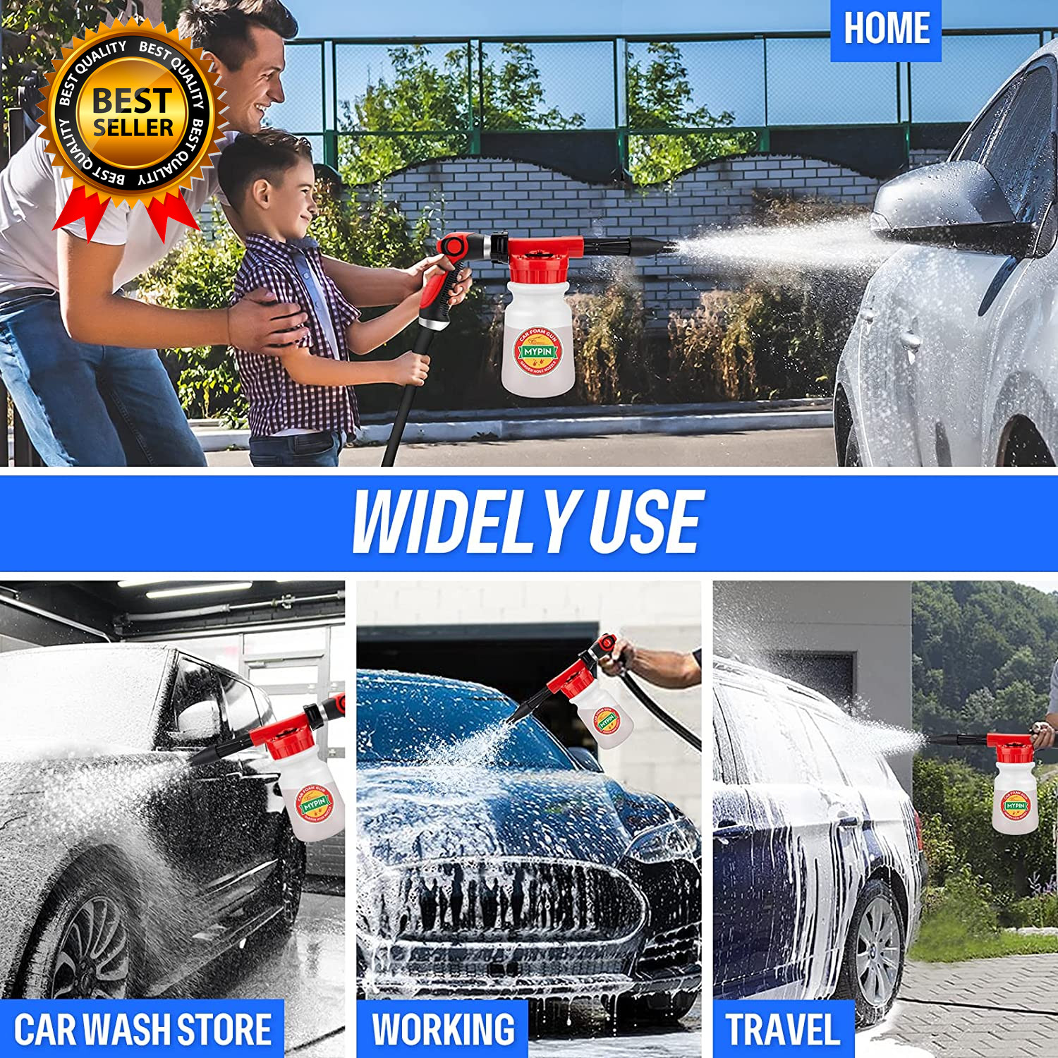 New Rotary Dial 16 in 1 Car Wash Foam Foam Cannon Adjustable Hose Wash Sprayer