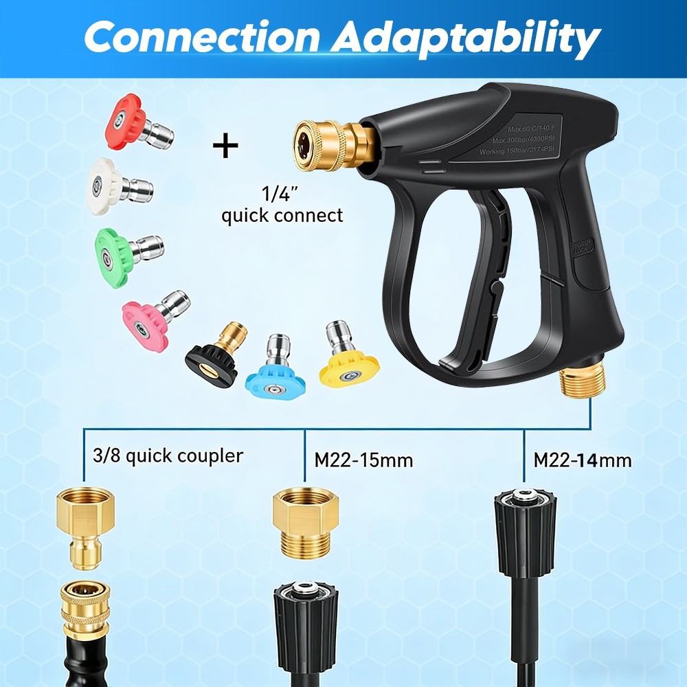 2-in1 High Pressure Washer Gun Car Wash Soap Lance Cannon Spray Bottle Snow Foam