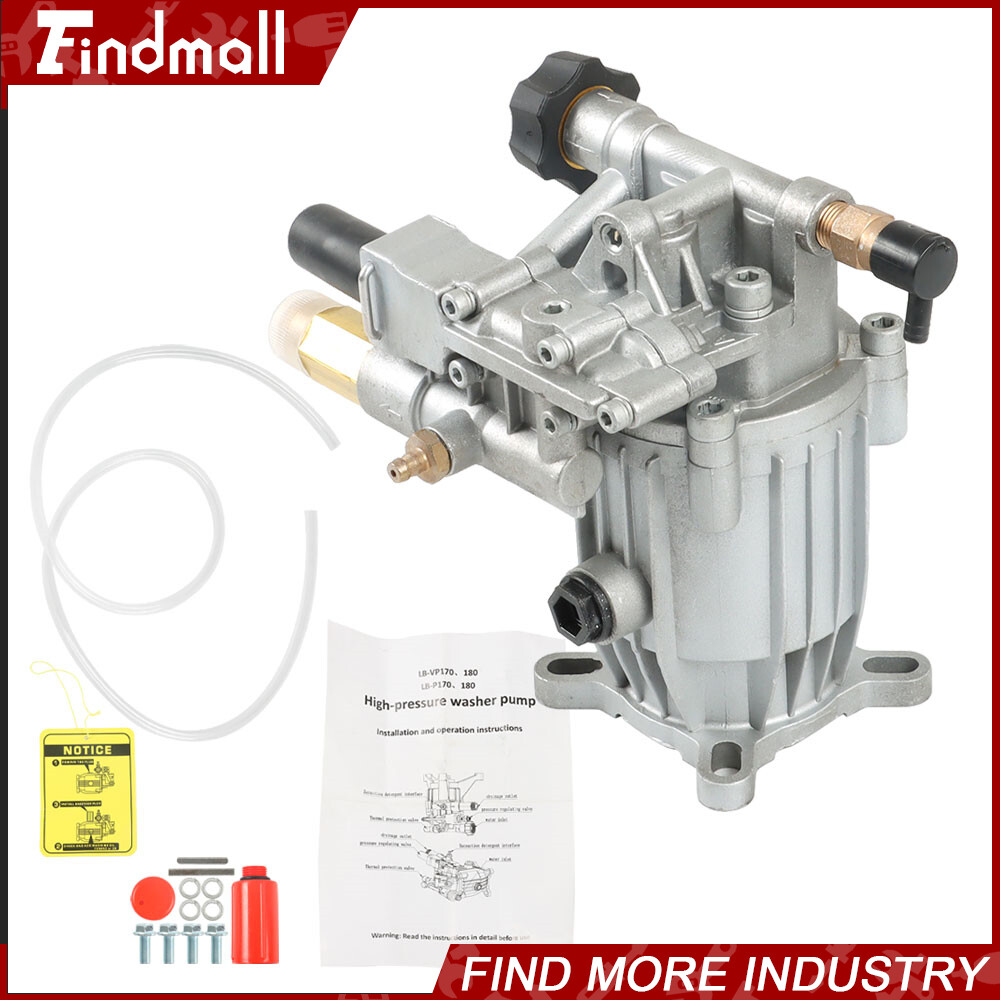 Pressure Washer Pump Horizontal 3/4″Shaft – MAX 3000 PSI 2.5 GPM Oil Sealed