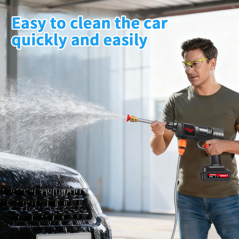 Cordless High Pressure Car Washing Gun Pressure Washer Gun with 2 Nozzle CISIVIS