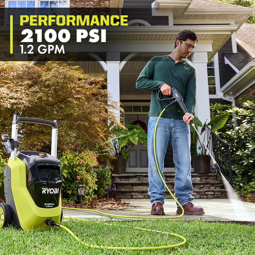 RYOBI 2100 PSI 1.2 GPM Cold Water Corded Pressure Washer RY142012 *MISSING WAND*