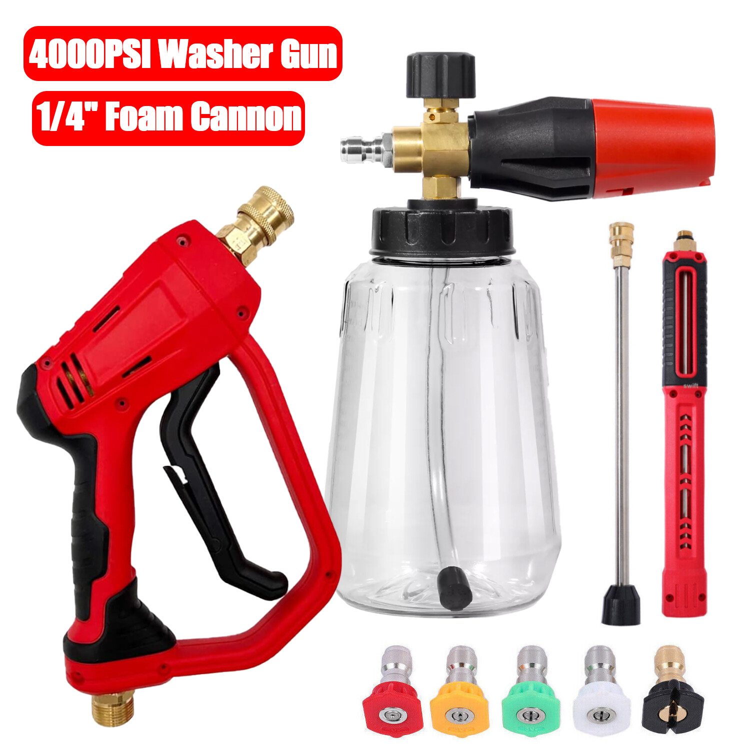 NEW Snow Foam Cannon Gun Car Wash Soap Lance Sprayer Pressure Washer Bottle US