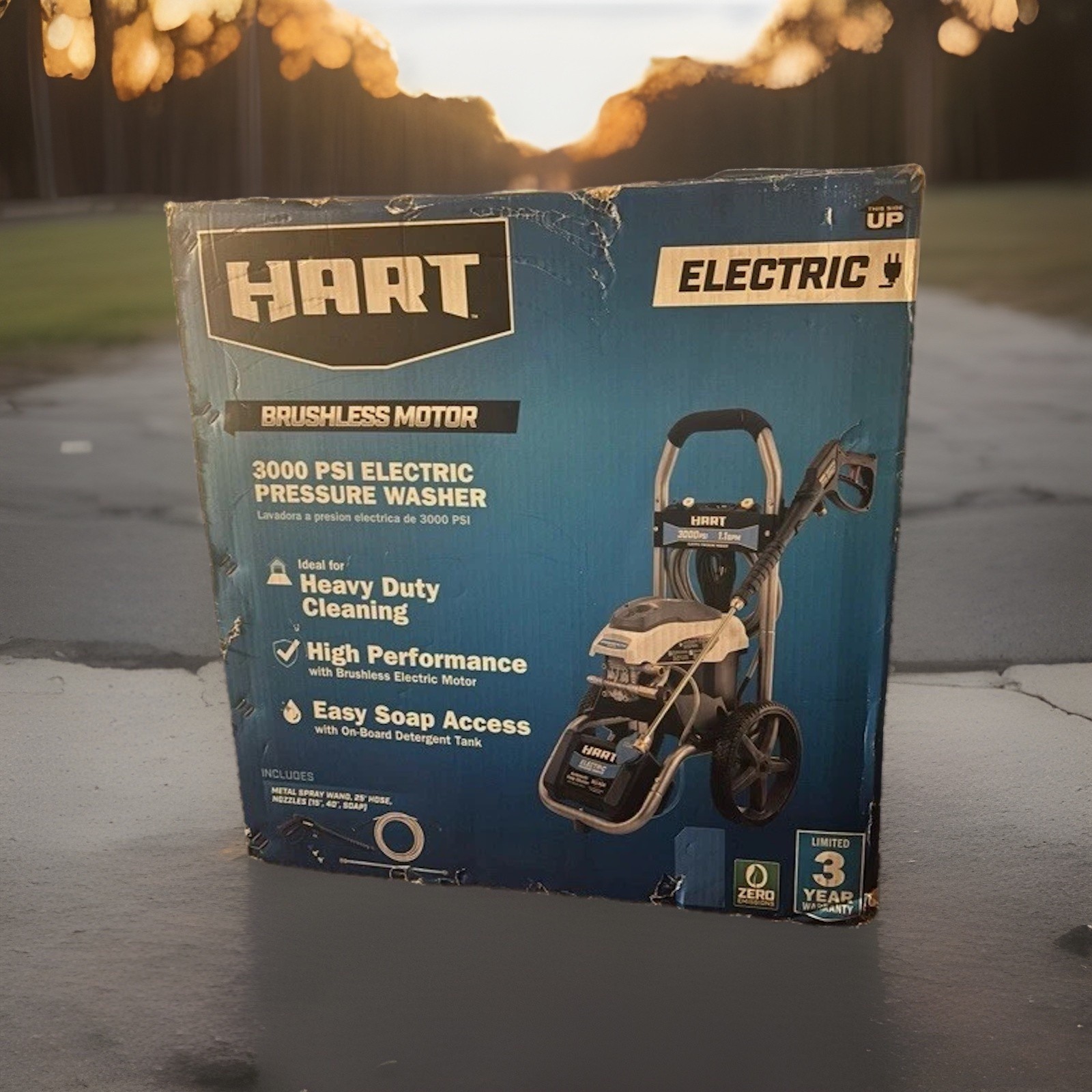 Hart 3000PSI 1.1 GPM Electric Pressure Washer with Brushless Motor