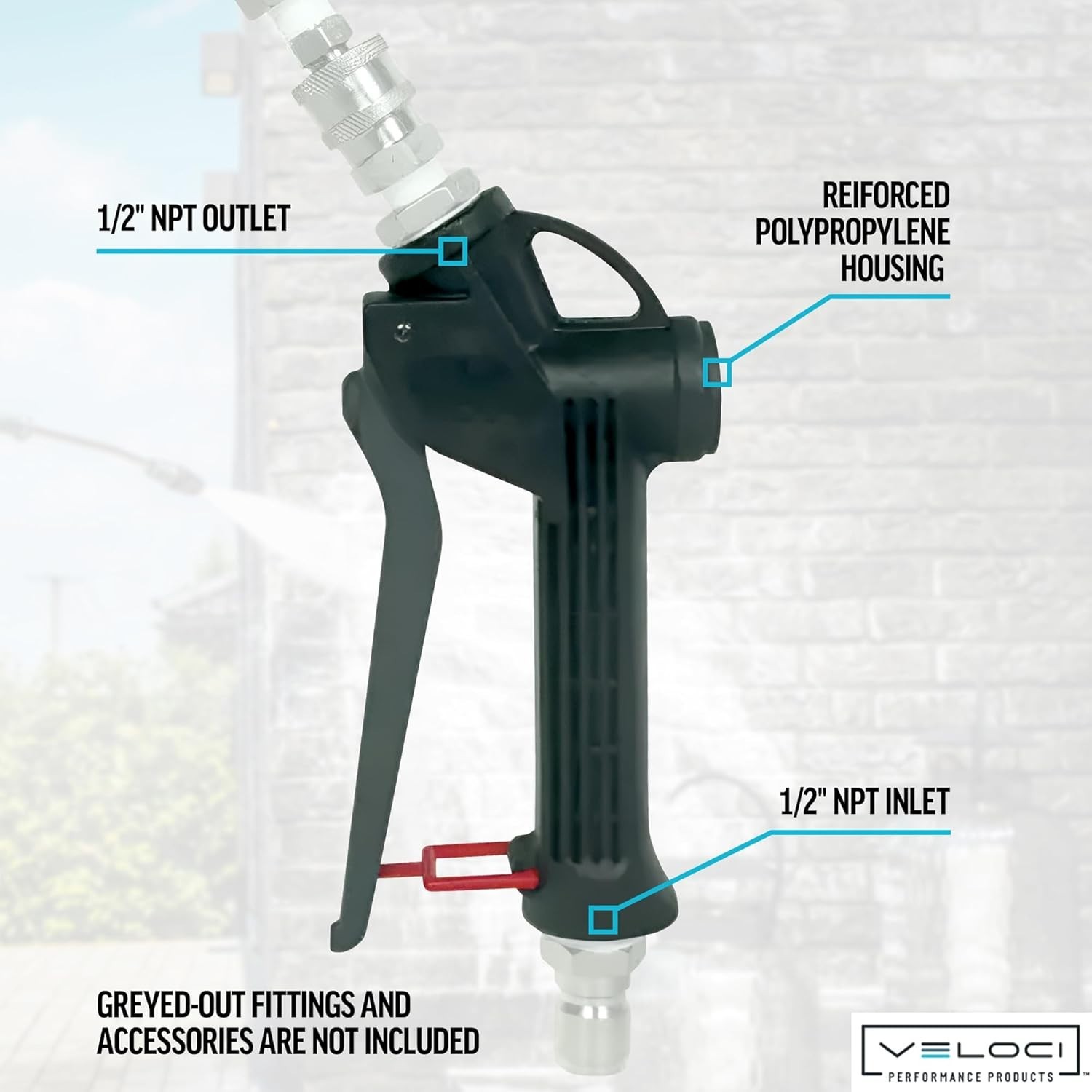 Veloci HydroJet Soft Wash System Trigger Gun 18 GPM 362 PSI Commercial Grade