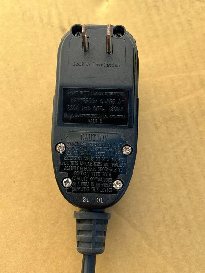 Power GFCI Plug Cord For Electric Pressure Washer Rainproof Class A 15A 1800w 16