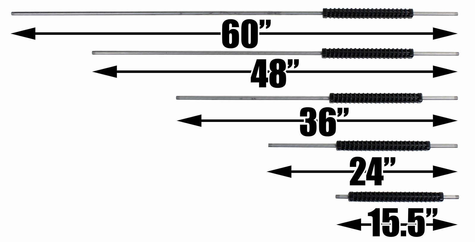 15.5″ 24″ 36″ 48″ and 60″ 4500PSI Stainless Steel Wands with 12″ Adjustable Grip