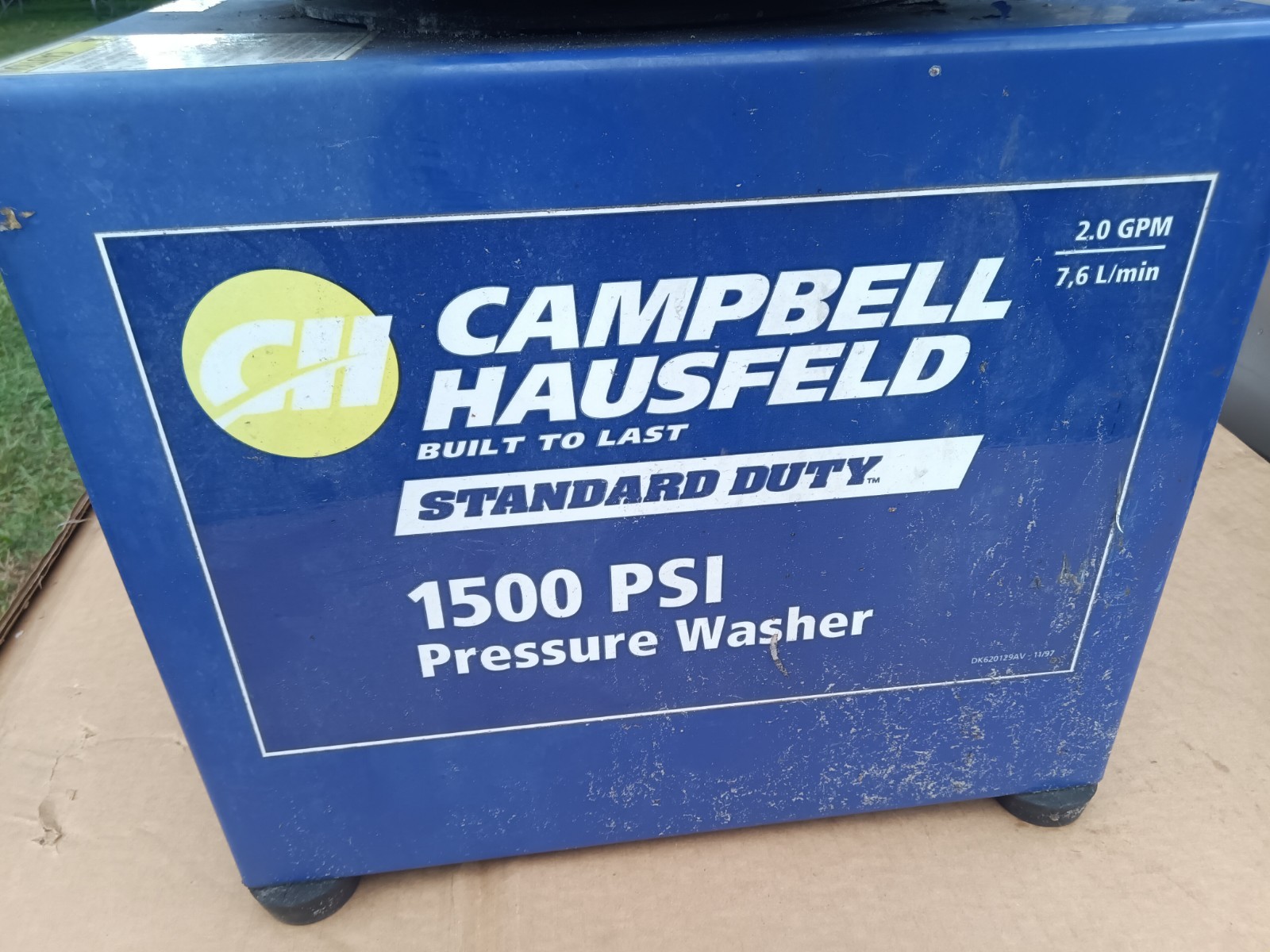 1-CAMPBELL HAUSFELD 1500 PSI PRESSURE WASHER DK620129AV-11/97 -WHEEL