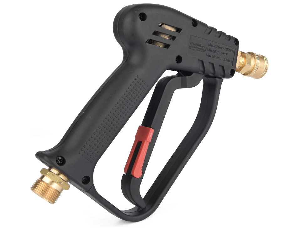 McKillans Short Pressure Washer Gun with Replacement M22 Inlet with 1/4” Quick