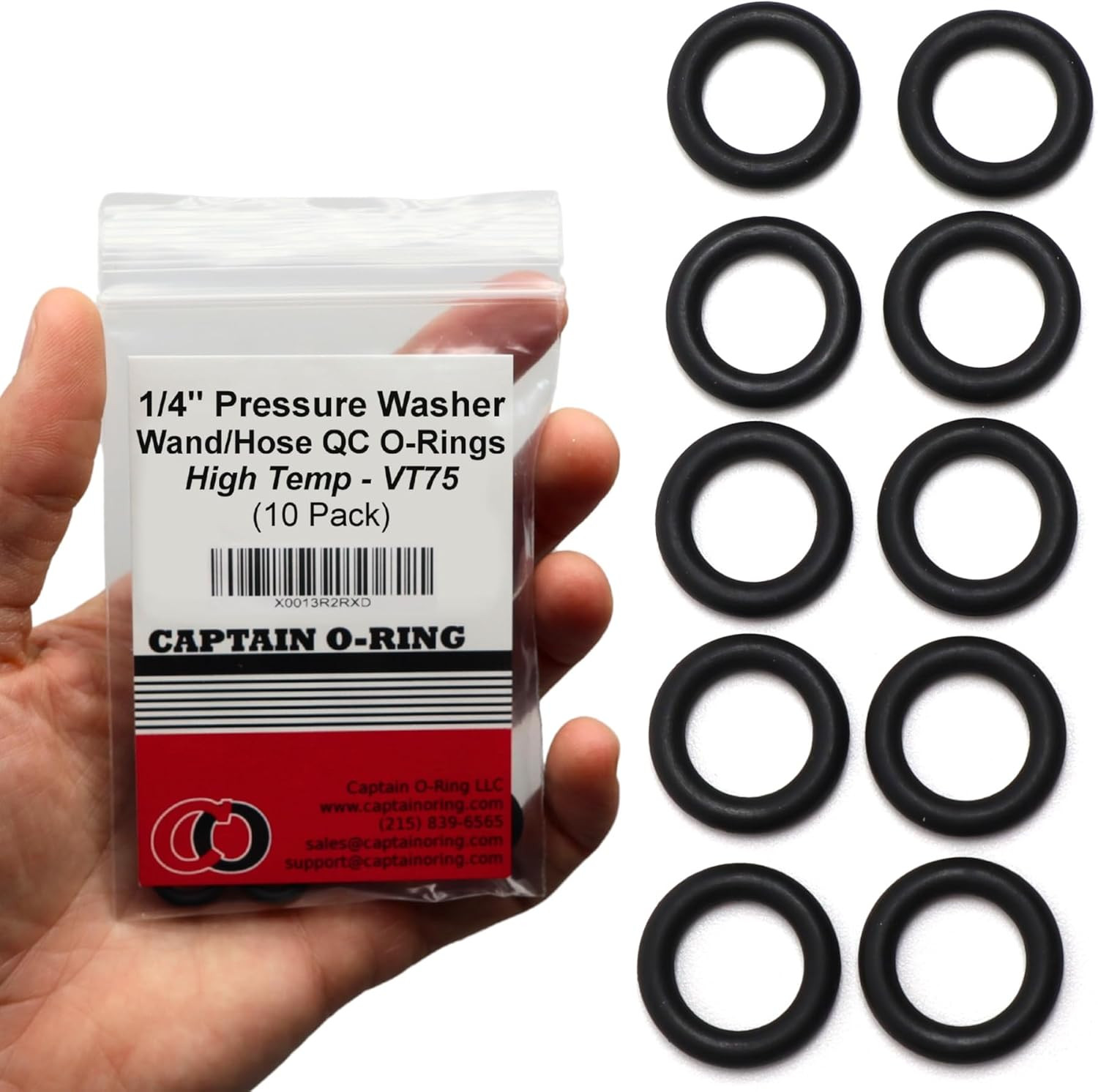 – Power Pressure Washer O-Rings for 1/4″ Quick Coupler, High Temperature Viton F
