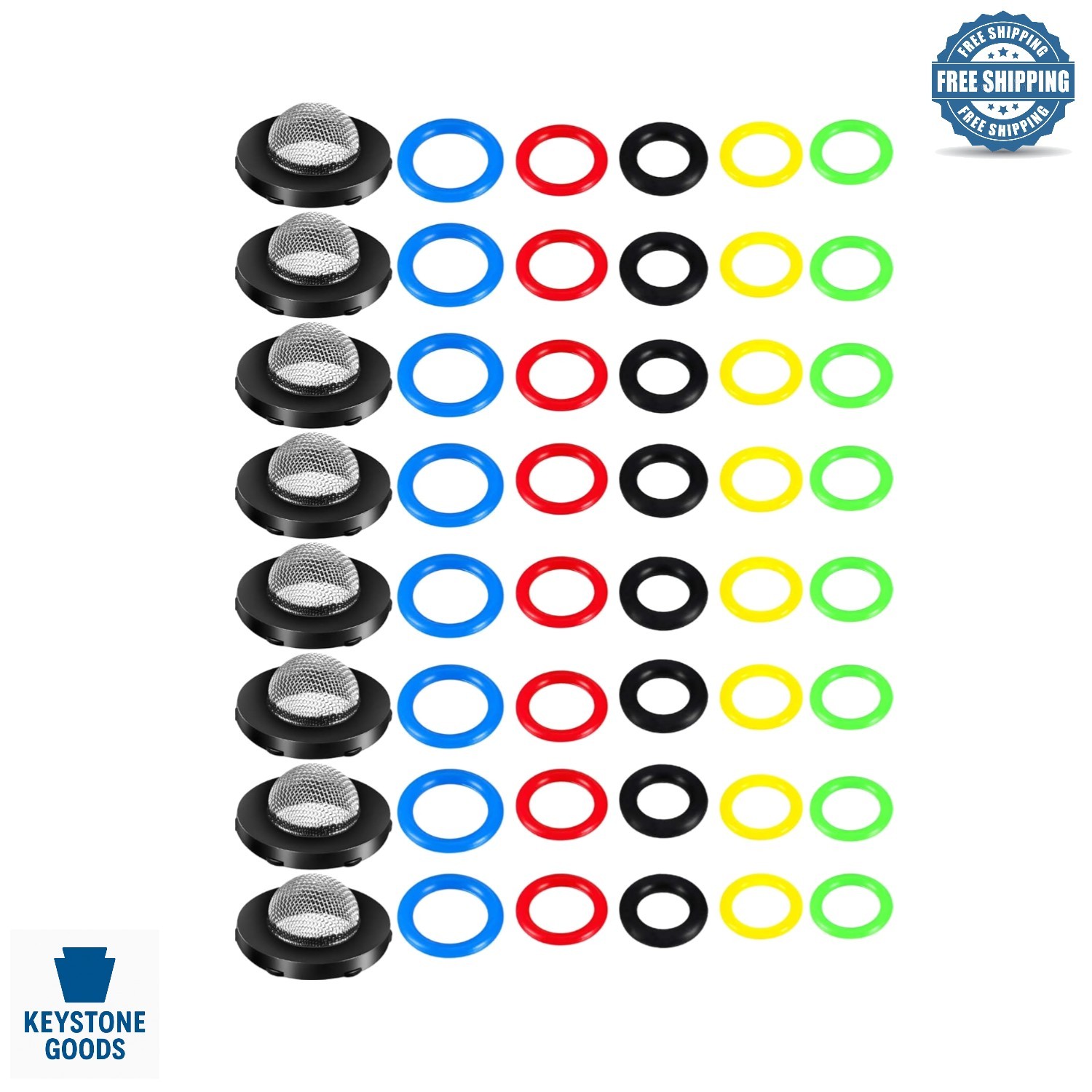 48-Piece Power Pressure Washer Seal & Filter Kit – Stainless Steel & Rubber