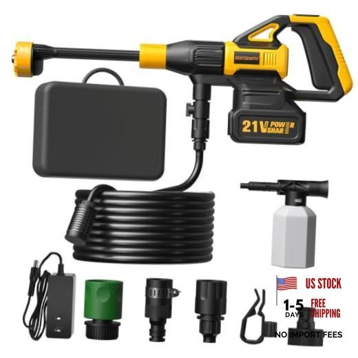 Cordless Pressure Washer Battery Powered, Handheld Reliable Orange-Black