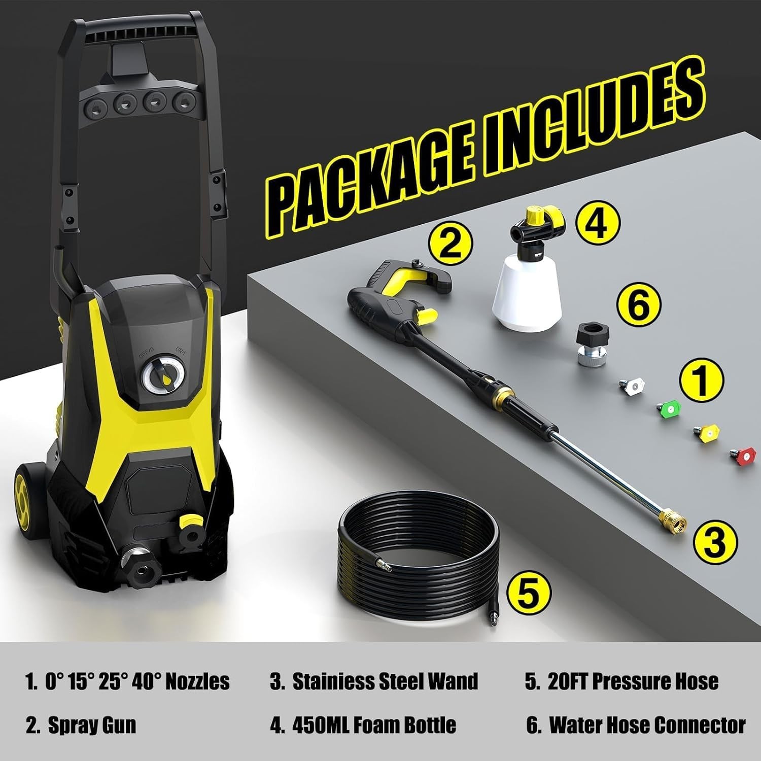 Electric Pressure Washer 4800 PSI 3.0 GPM Electric Power Washer with 4 Nozzles
